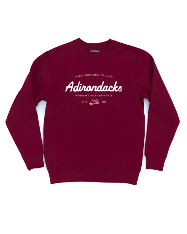 Adirondacks Outdoors Crewneck Sweatshirt Burgundy