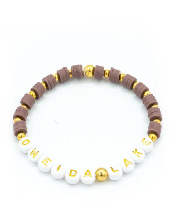 Brown Gold Personalized Lake Bracelet handmade